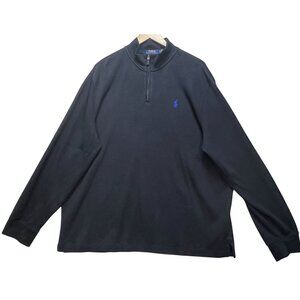 Polo Ralph Lauren Men's 1/4 Zip Pullover Sweater Estate Rib Mock Neck Sz XL Navy